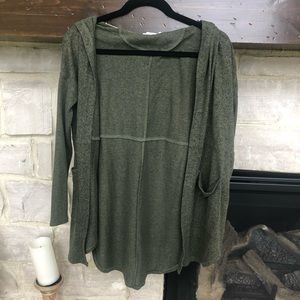 UO Green Hooded Cardigan